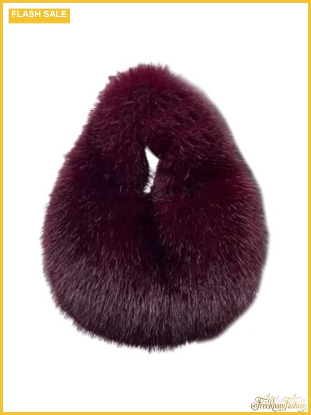 Women's Plush Faux Fox Fur Y2K Dumpling Handbag Underarm Tote